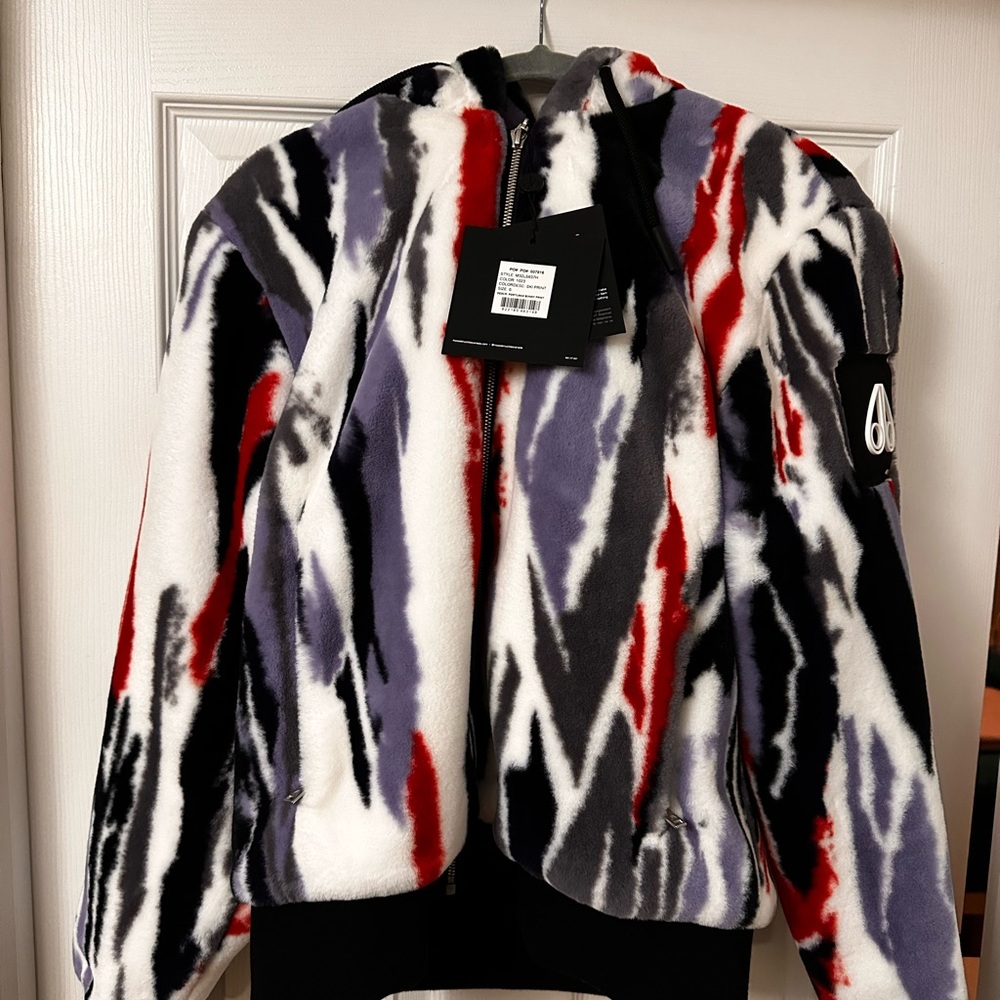 Moose Knuckles Portland Bunny Ski Print Fluffy Jacket